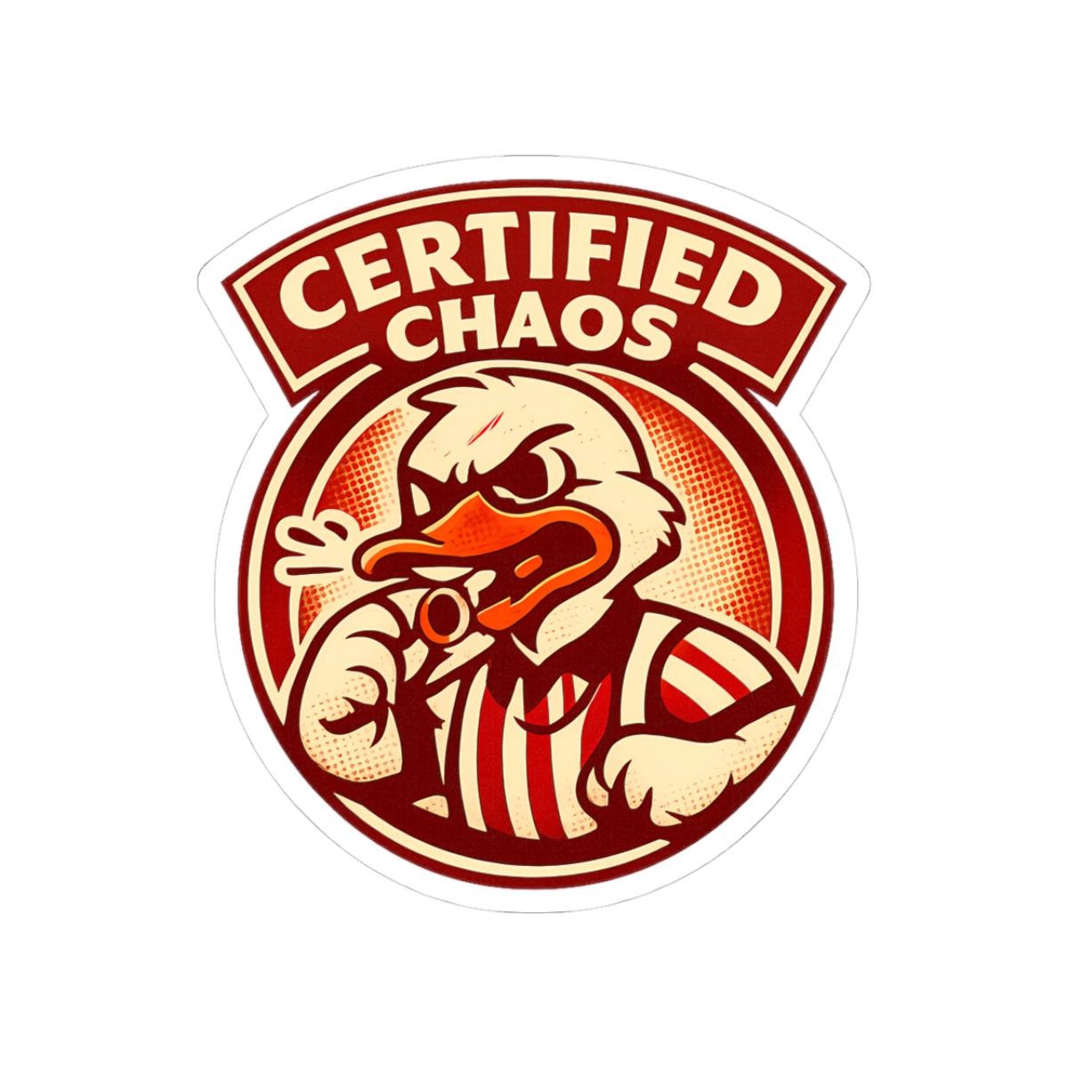 Certified Chaos Funny Retro Goose Referee Sticker