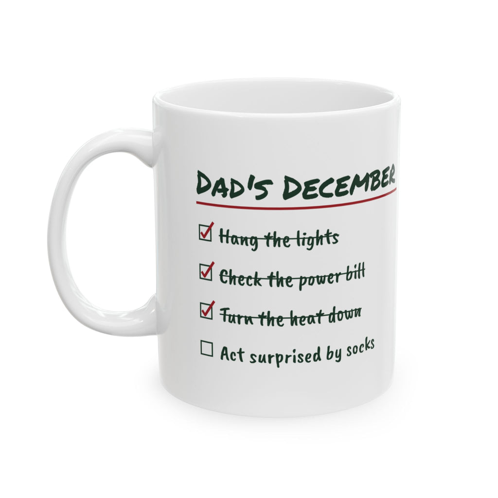 Funny Dad Christmas Coffee Mug Act Surprised By Socks Checklist