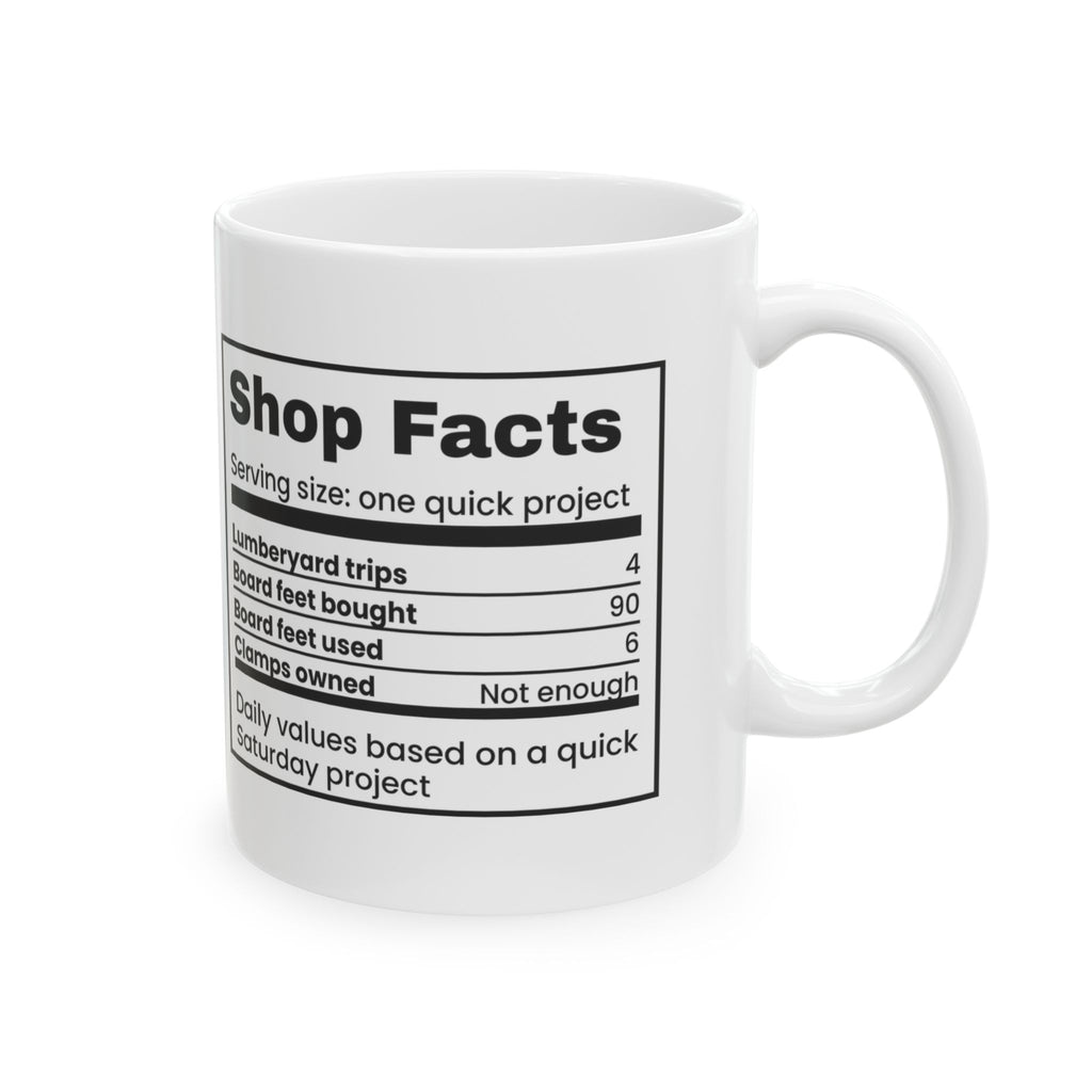 Funny Woodworking Mug Shop Facts Board Feet Label For Carpenters