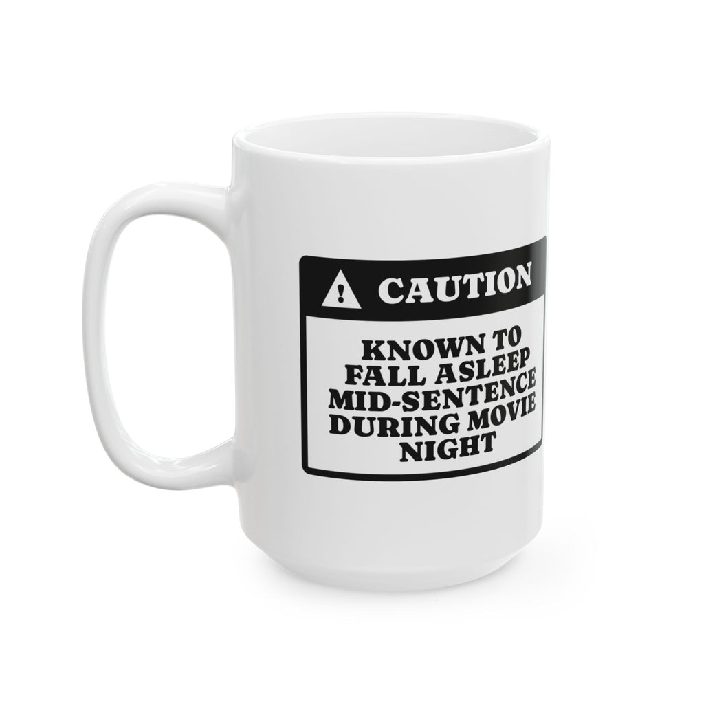 Funny Dad Coffee Mug Caution Falls Asleep Mid Sentence For Dads