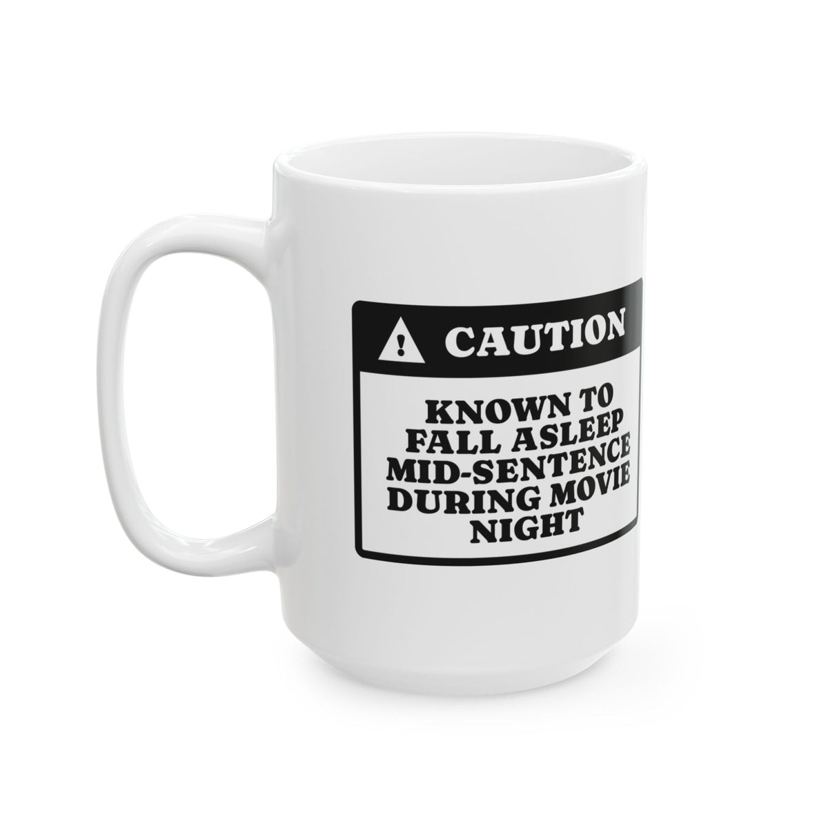 Funny Dad Coffee Mug Caution Falls Asleep Mid Sentence For Dads