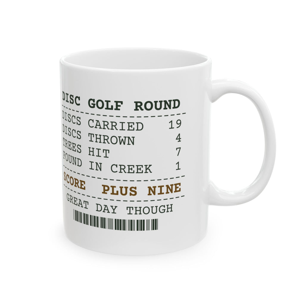 Funny Disc Golf Coffee Mug Round Receipt Discs Carried