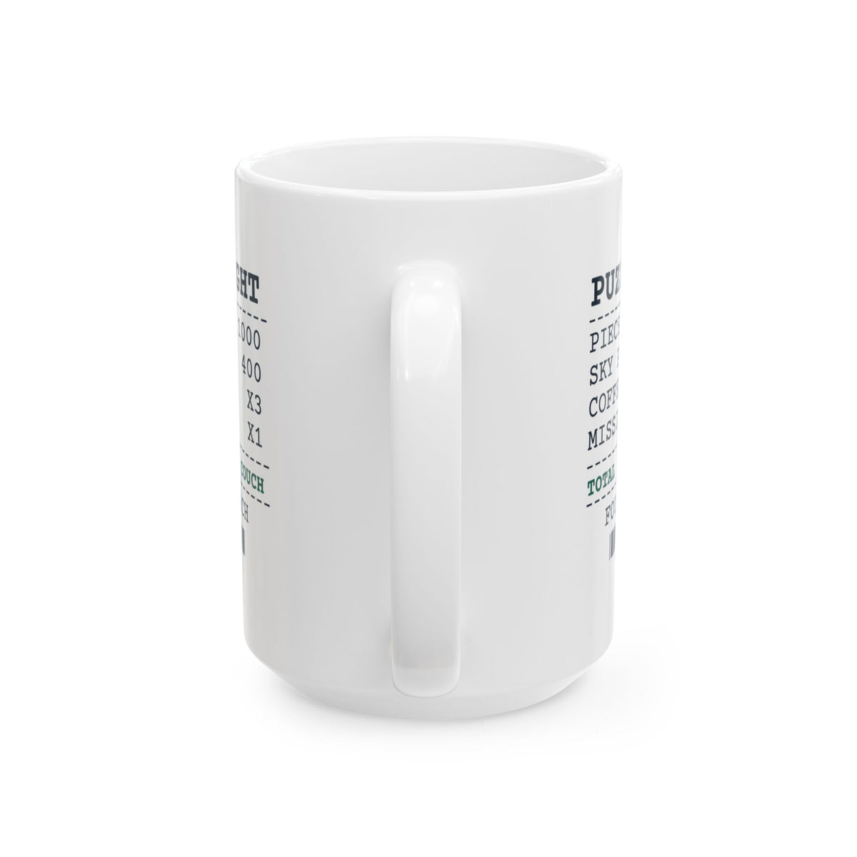 Funny Jigsaw Puzzle Coffee Mug Missing Piece Under The Couch
