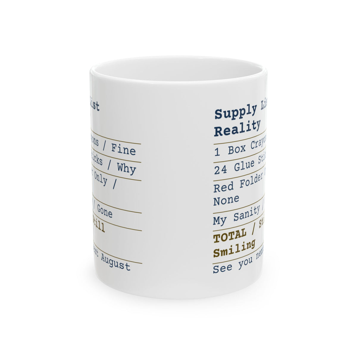 Supply List Still Smiling Funny Mug