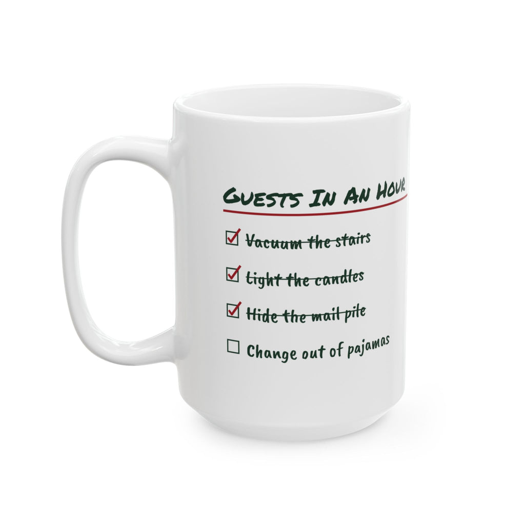 Funny Christmas Host Coffee Mug Guests In An Hour Checklist