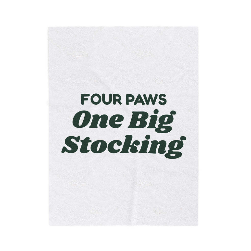 Funny Christmas Throw Blanket Four Paws One Big Stocking For Dog Lovers