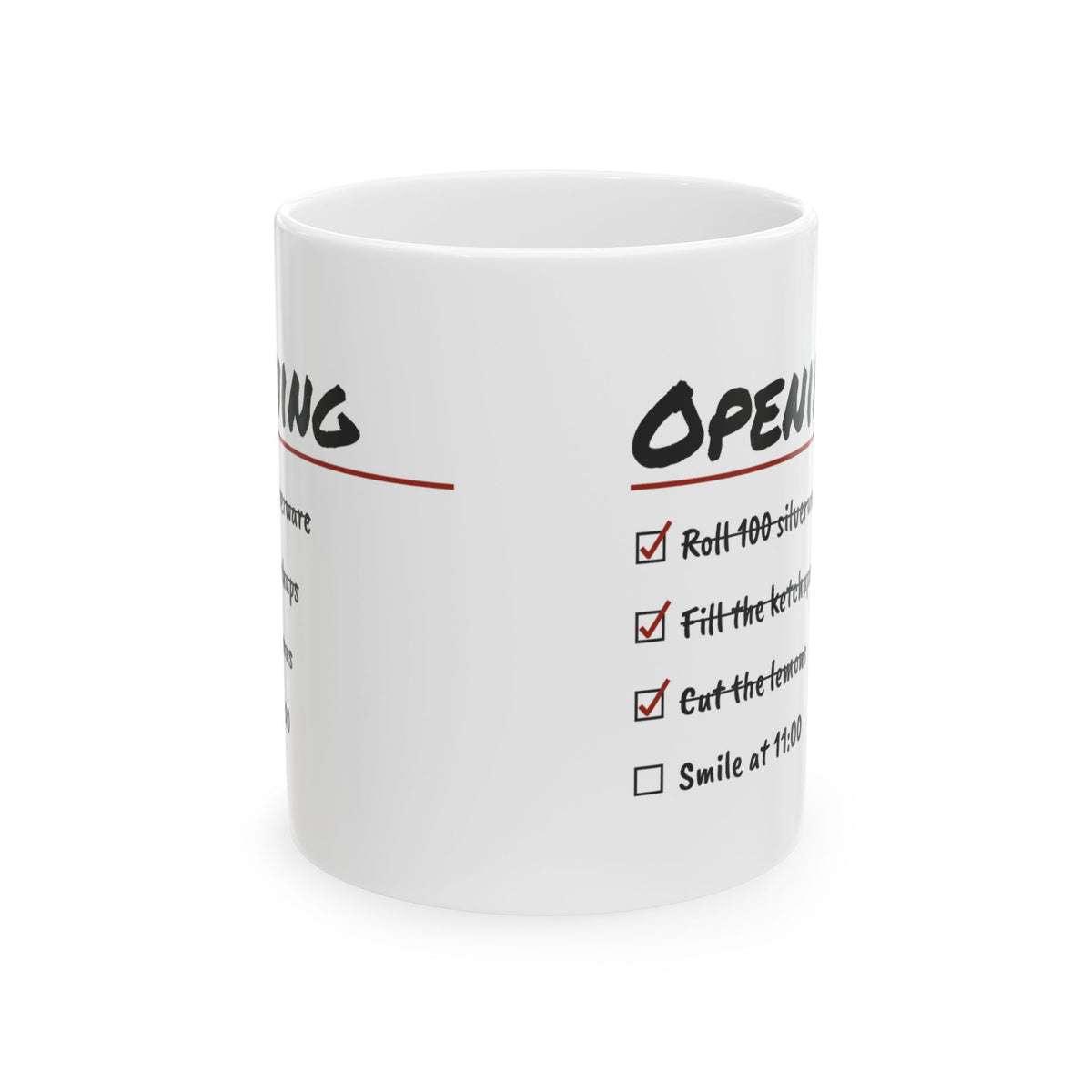 Funny Waitress Coffee Mug Roll 100 Silverware Fill The Ketchups