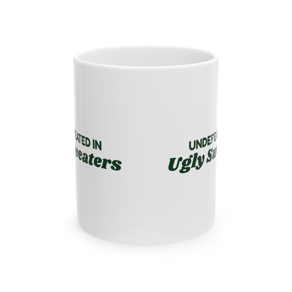 Funny Christmas Coffee Mug Undefeated In Ugly Sweaters For Winners