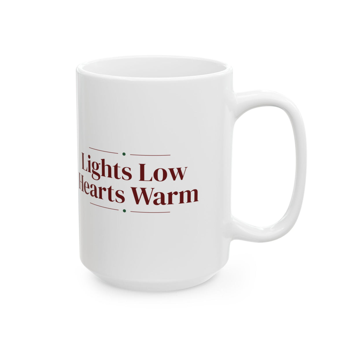 Christmas Coffee Mug Lights Low Hearts Warm Cozy Mug