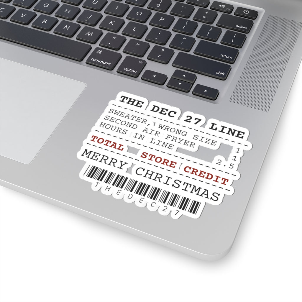 Funny Christmas Sticker Exchange Desk Receipt Store Credit
