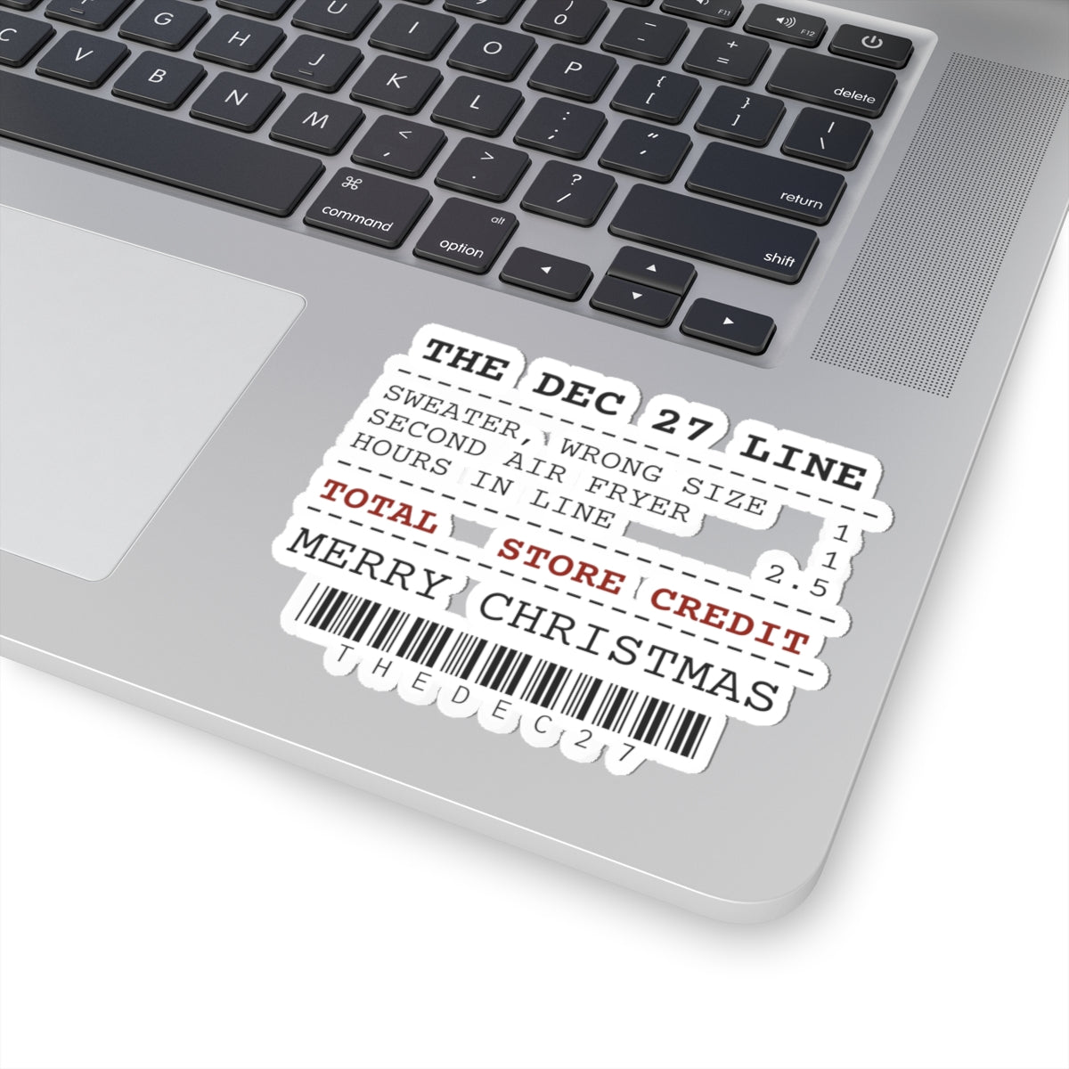 Funny Christmas Sticker Exchange Desk Receipt Store Credit