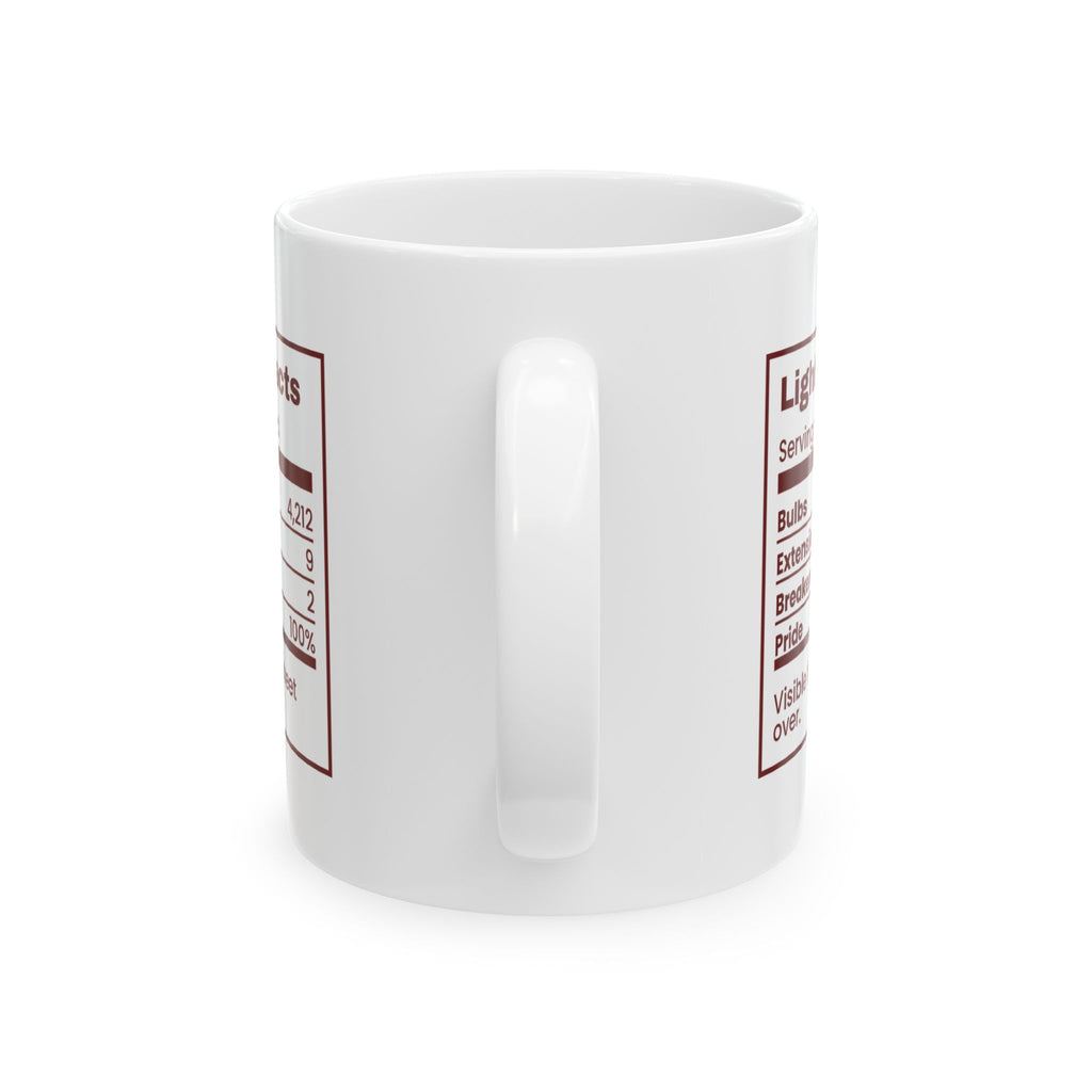 Funny Christmas Dad Coffee Mug Light Show Facts Nutrition Label