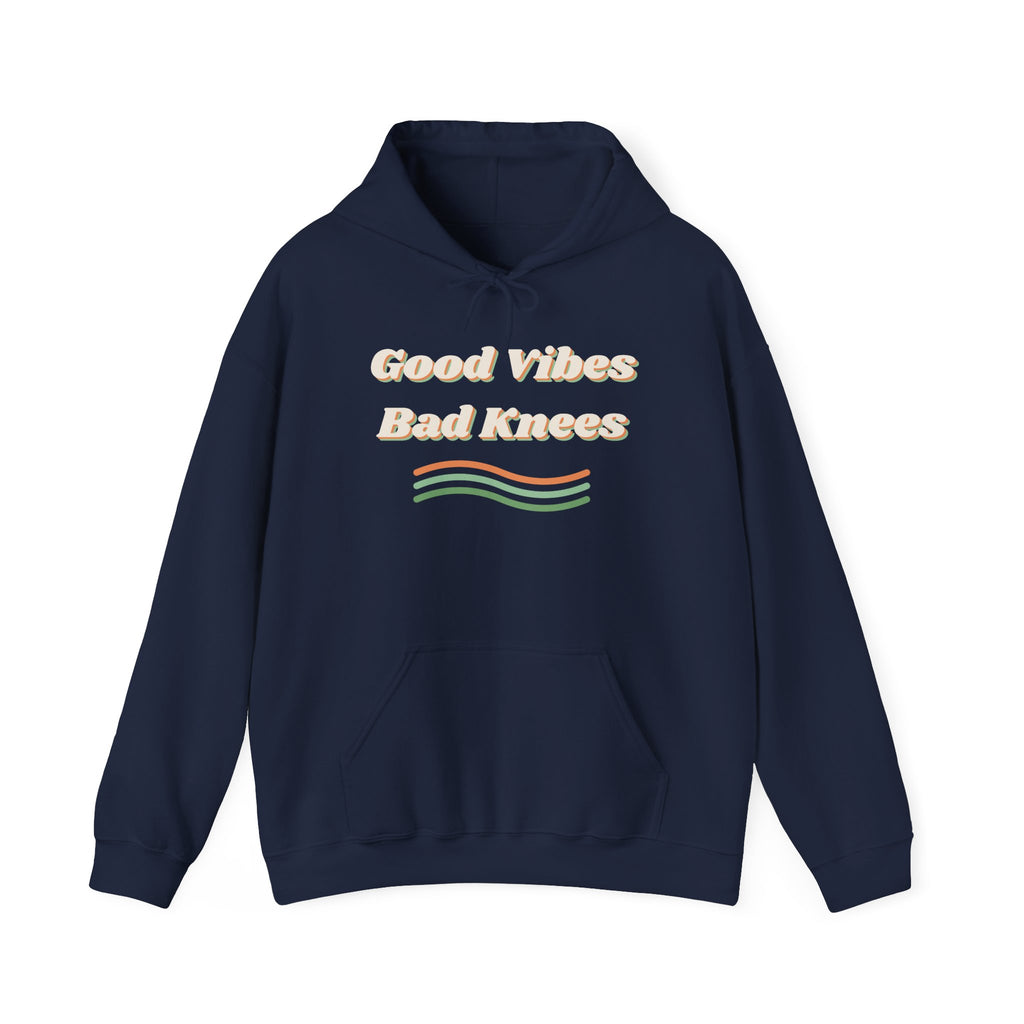Funny Retro Hoodie Good Vibes Bad Knees