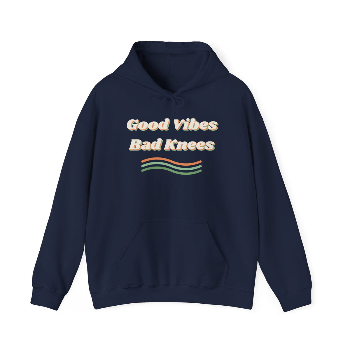 Funny Retro Hoodie Good Vibes Bad Knees