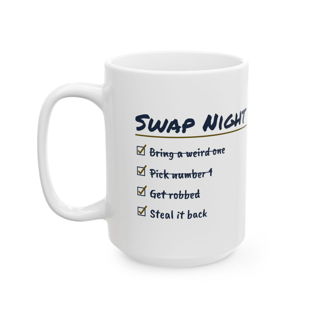 Funny White Elephant Coffee Mug Get Robbed Steal It Back Checklist