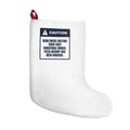 Funny Christmas Stocking Newlyweds Hosting Warning Label