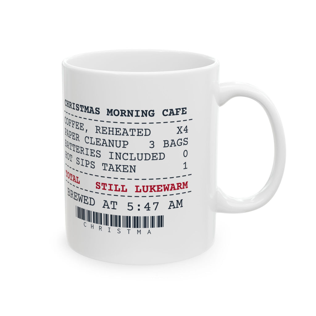 Funny Christmas Coffee Mug Coffee Reheated Four Times Receipt