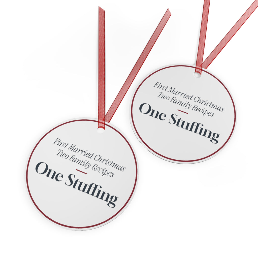 Funny Christmas Ornament Newlyweds Two Family Recipes One Stuffing