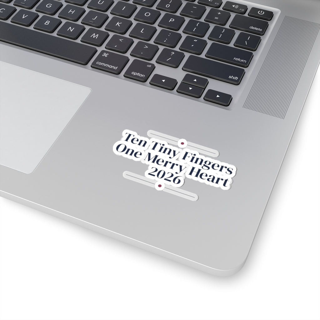 Christmas Sticker Ten Tiny Fingers One Merry Heart 2026 For New Moms