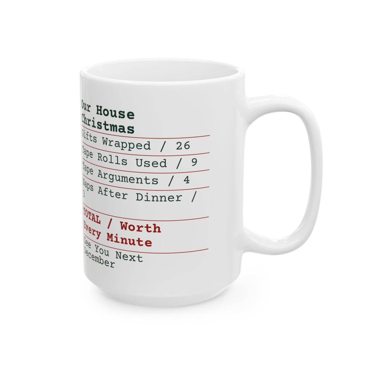 Funny Family Christmas Coffee Mug Our House Christmas Receipt