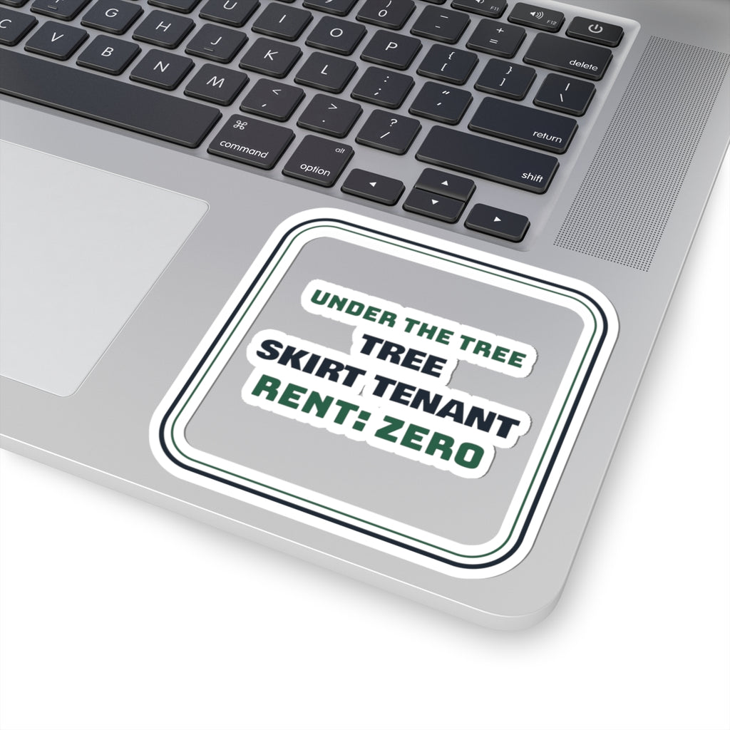 Funny Cat Christmas Sticker Tree Skirt Tenant Rent Zero