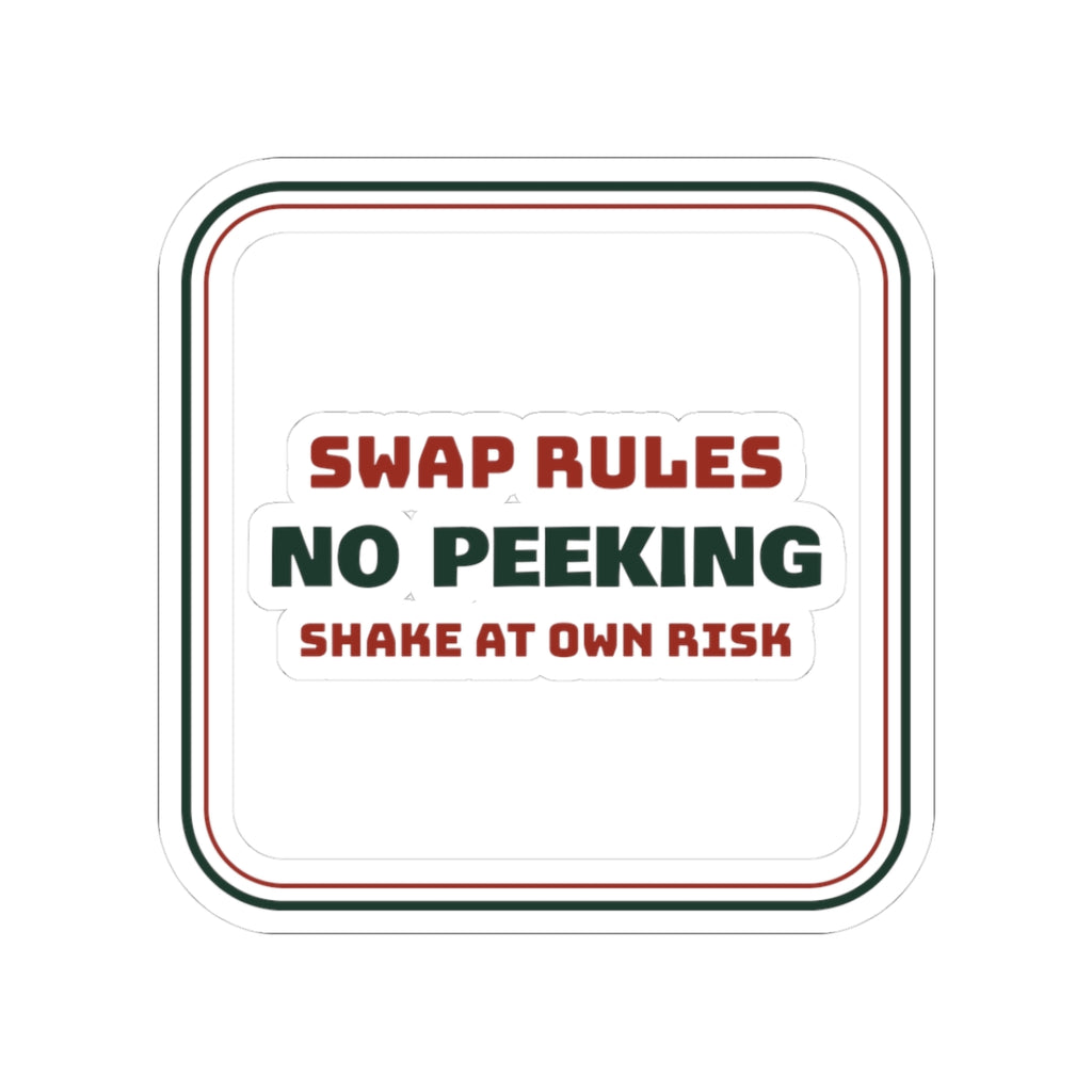 Funny White Elephant Sticker No Peeking Shake At Own Risk