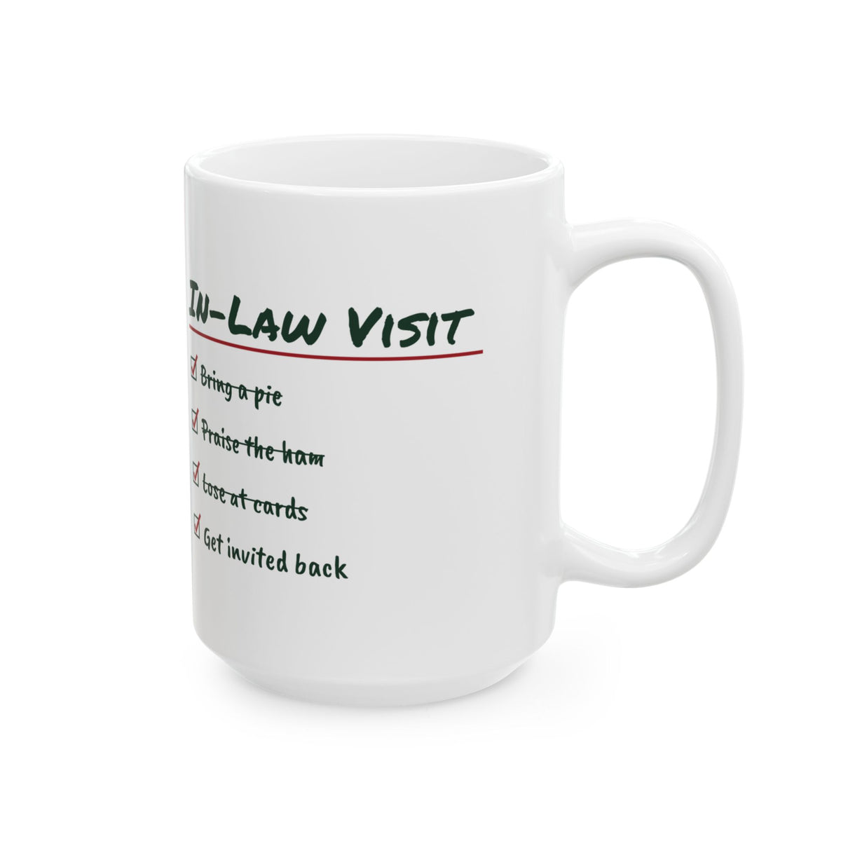 Funny Christmas Coffee Mug In-Law Visit Get Invited Back For In-Laws