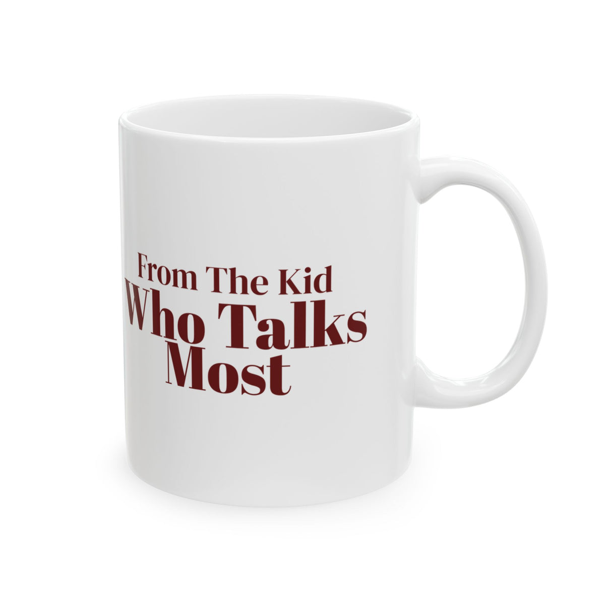 Funny Christmas Teacher Coffee Mug From The Kid Who Talks Most
