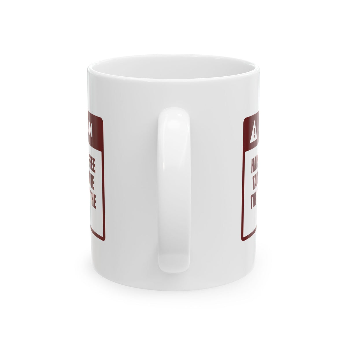 Funny Christmas Dog Coffee Mug Tail At Coffee Table Height Warning
