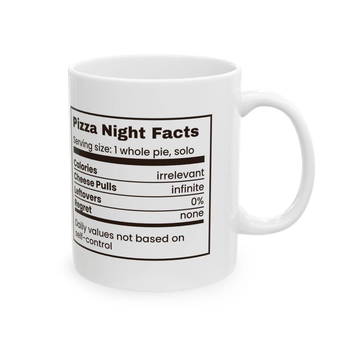 Pizza Night Coffee Mug "Regret 0%"