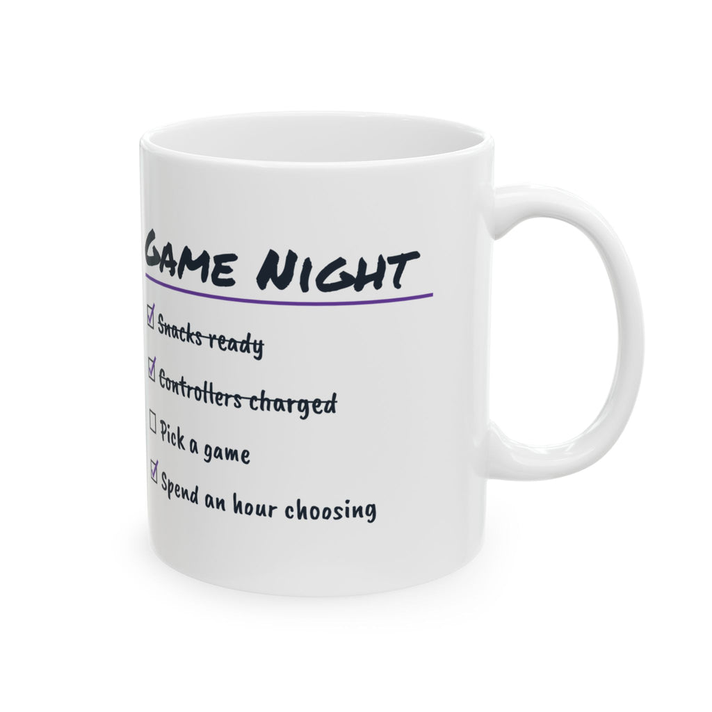 Funny Gamer Coffee Mug Game Night Checklist Spend An Hour Choosing