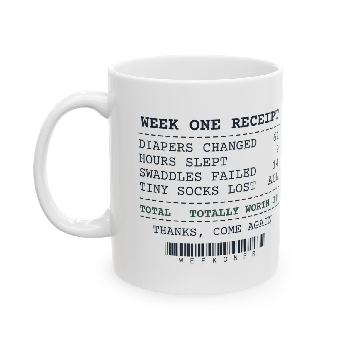 New Dad Coffee Mug Week One Receipt Totally Worth It For Dads