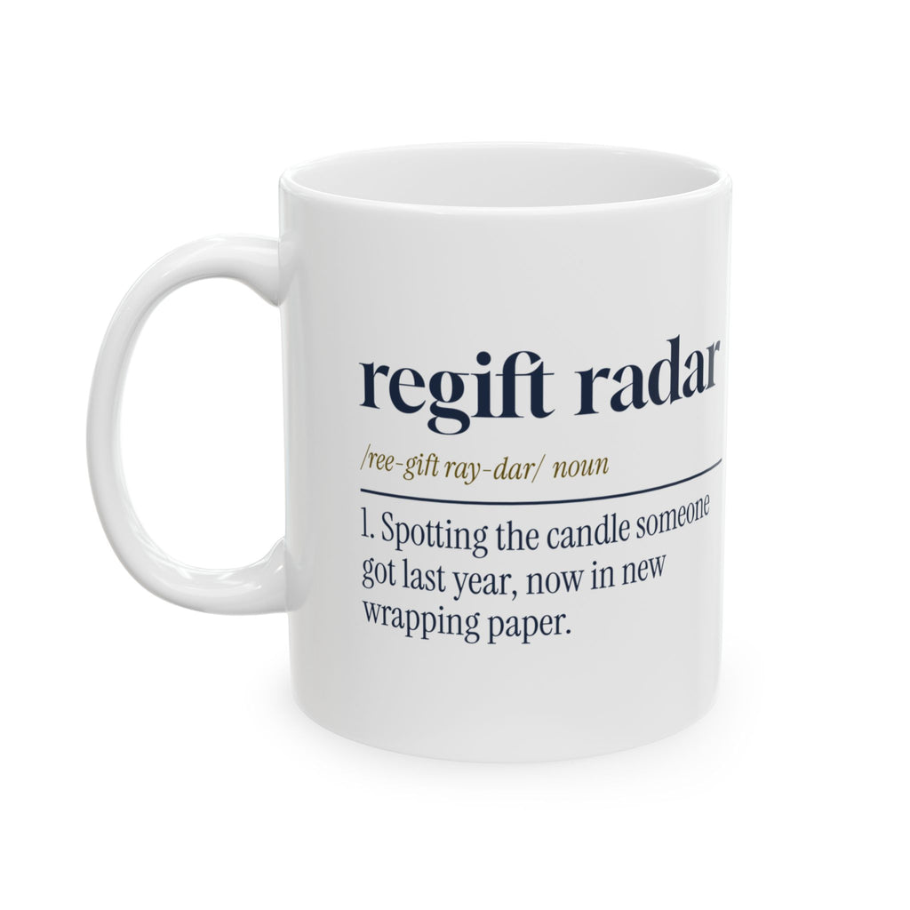Funny White Elephant Coffee Mug Regift Radar Dictionary Definition