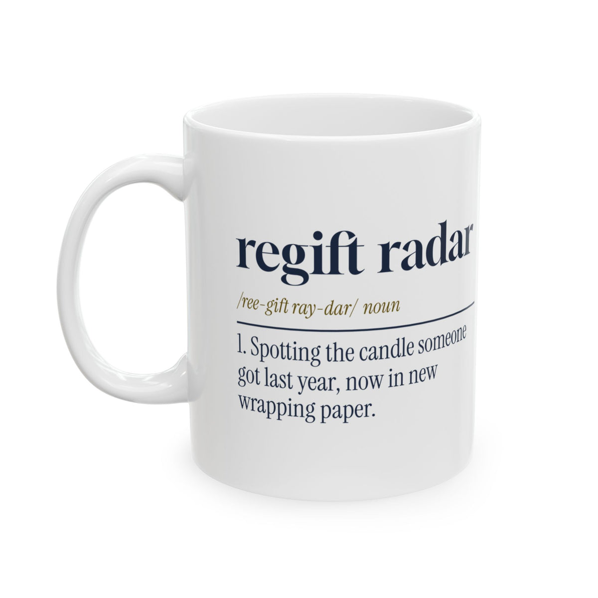 Funny White Elephant Coffee Mug Regift Radar Dictionary Definition