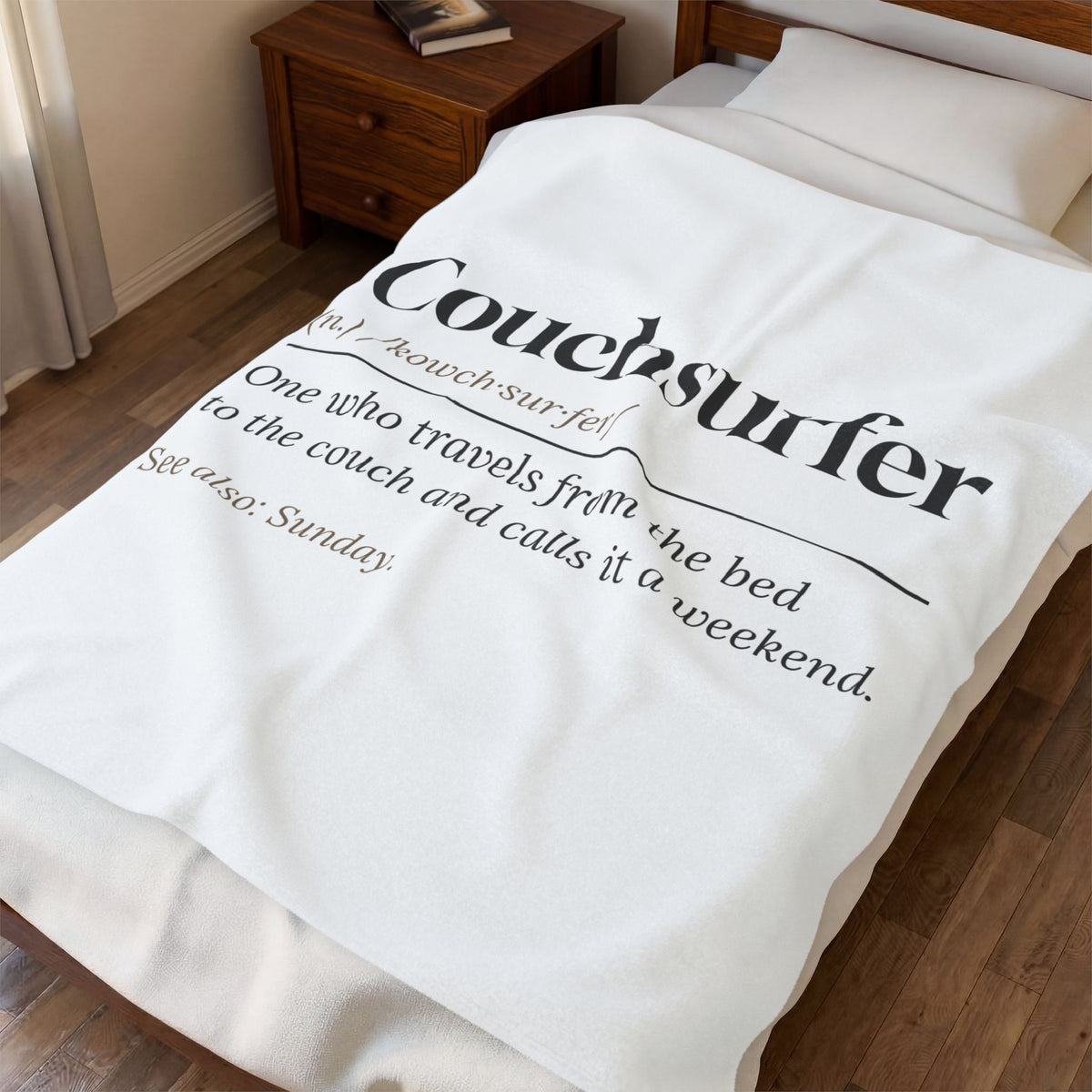 Funny Lazy Weekend Throw Blanket Couchsurfer Definition