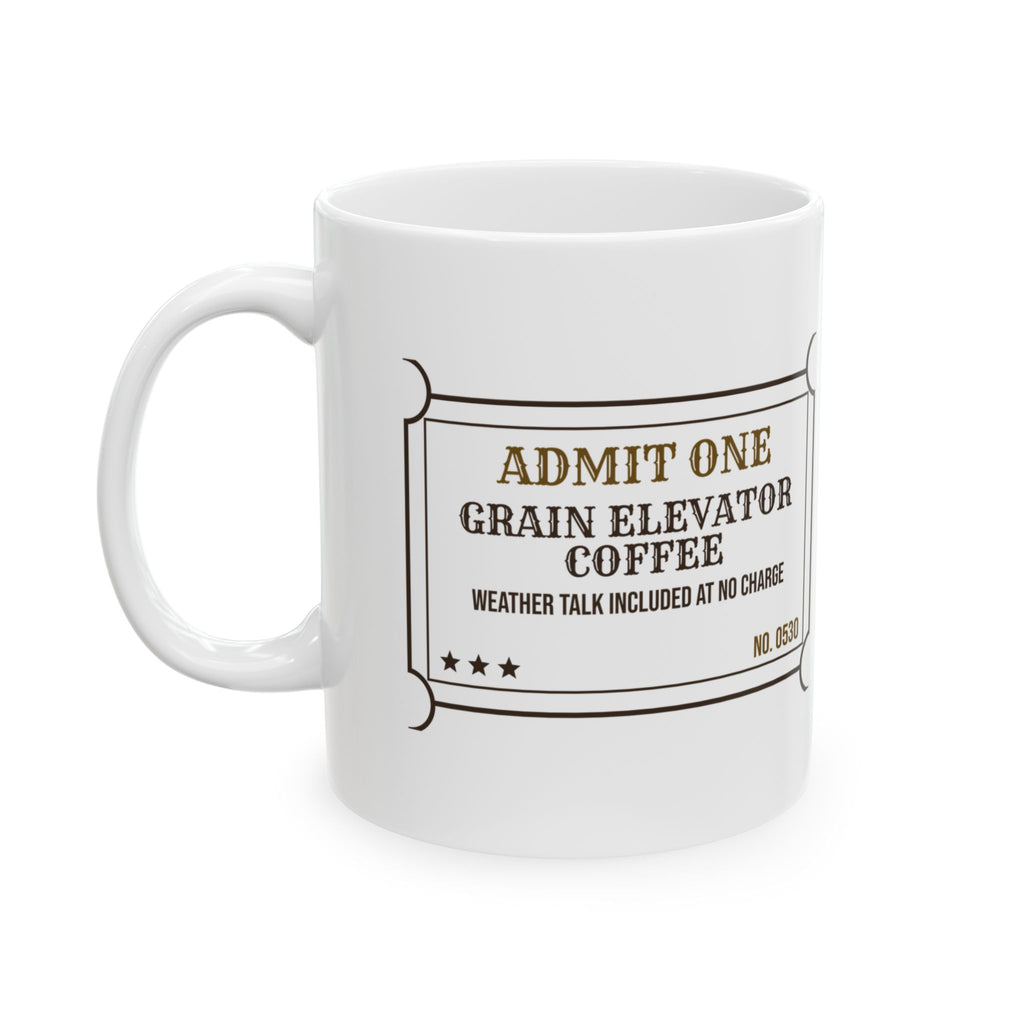 Funny Farmer Coffee Mug Grain Elevator Coffee Weather Talk Included