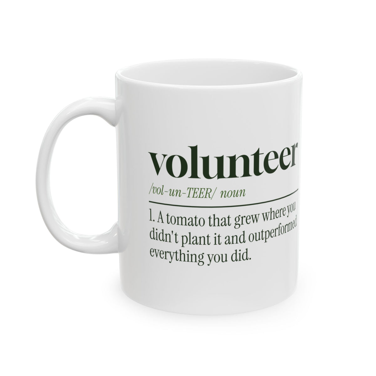 Funny Gardening Coffee Mug Volunteer Tomato Dictionary Definition