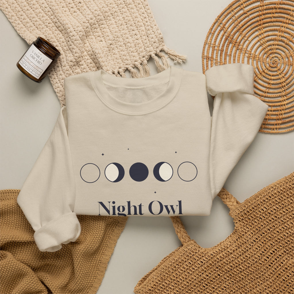 Night Owl Sweatshirt In My Own Orbit Moon Phases