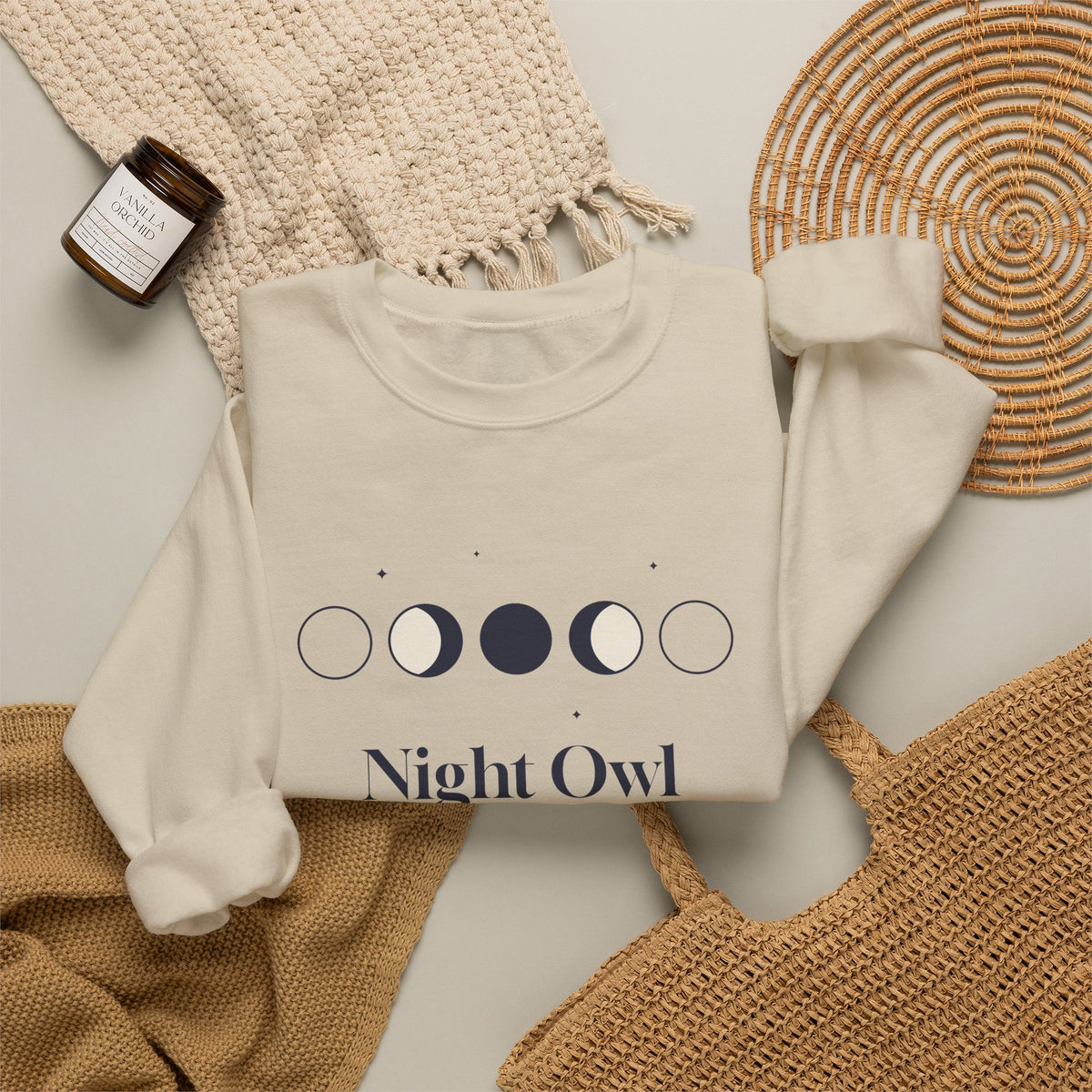 Night Owl Sweatshirt In My Own Orbit Moon Phases