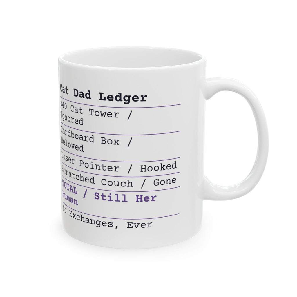 Funny Cat Dad Coffee Mug Receipt Still Her Human For Cat Dads