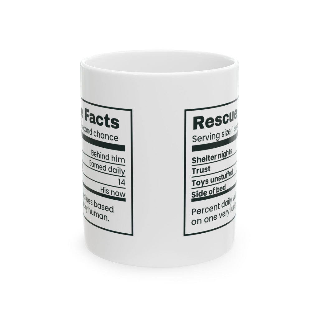 Rescue Pet Coffee Mug Rescue Facts Nutrition Label For Adopters