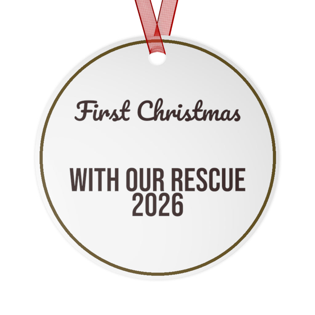 First Christmas With Our Rescue Ornament 2026 Dog Keepsake