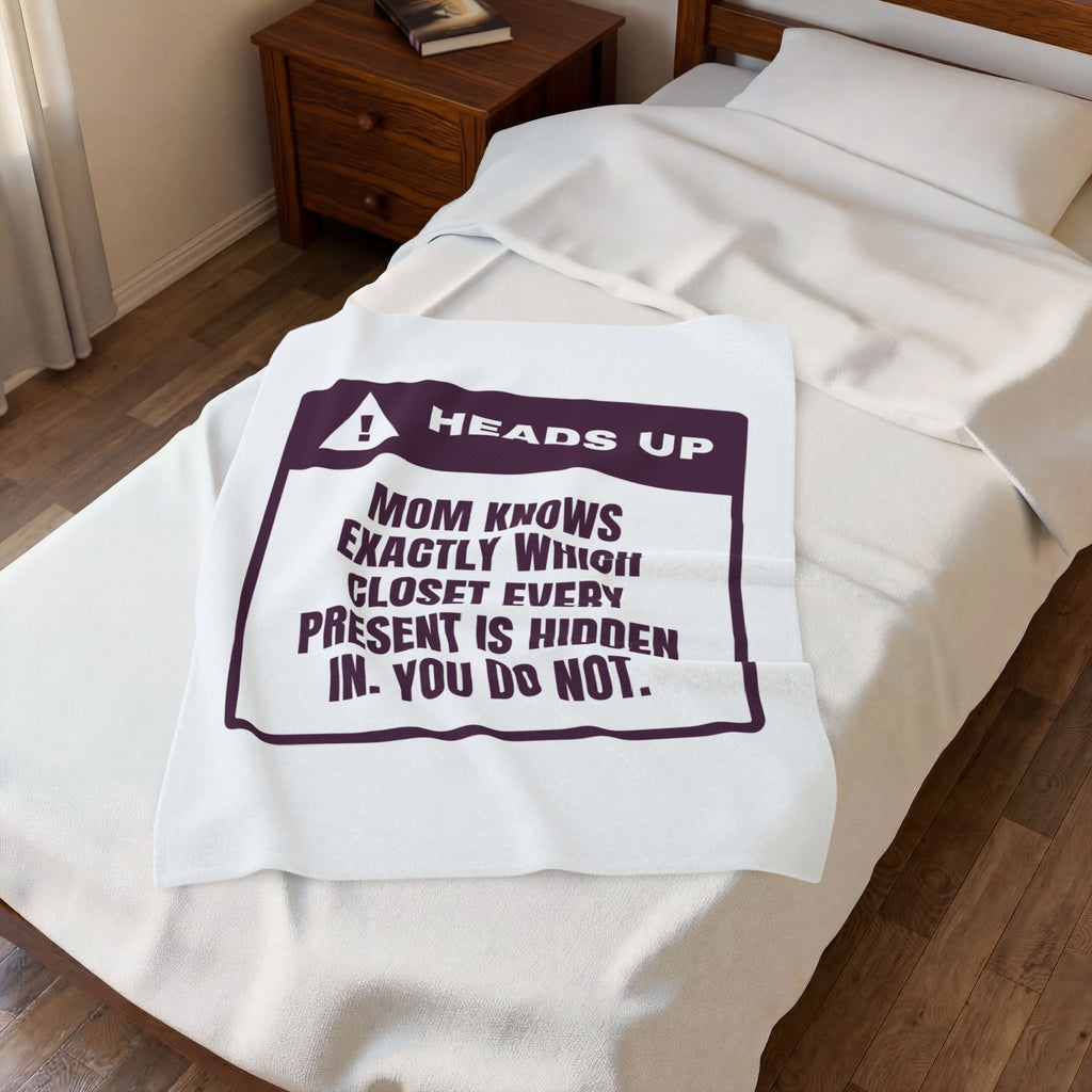 Funny Christmas Mom Throw Blanket Mom Knows Which Closet You Do Not