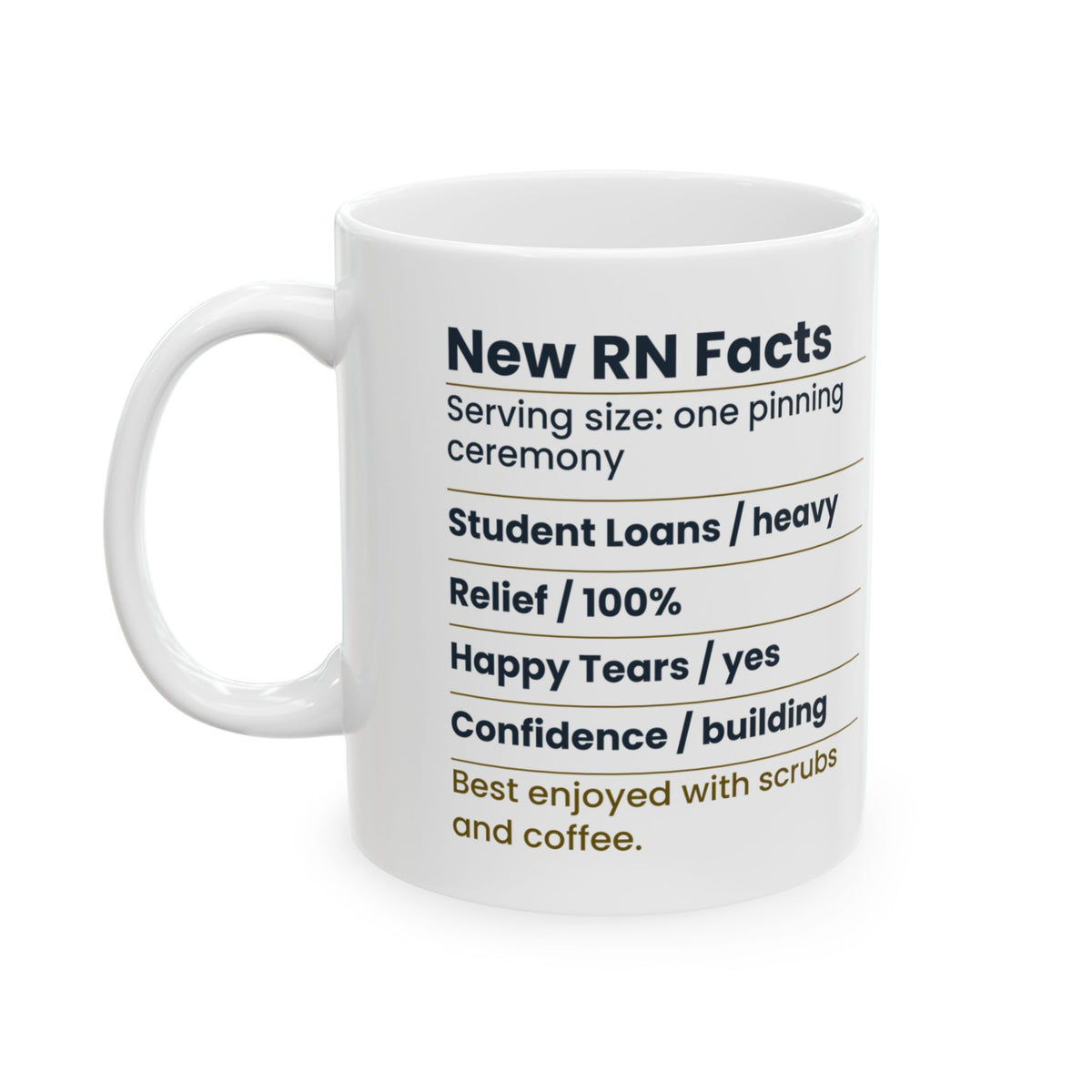 New RN Coffee Mug Funny Nutrition Label For Nursing Graduation