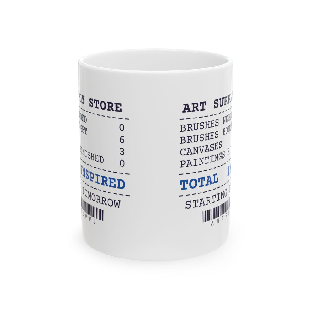 Funny Artist Coffee Mug Brushes Bought 6 Paintings Finished 0 Receipt