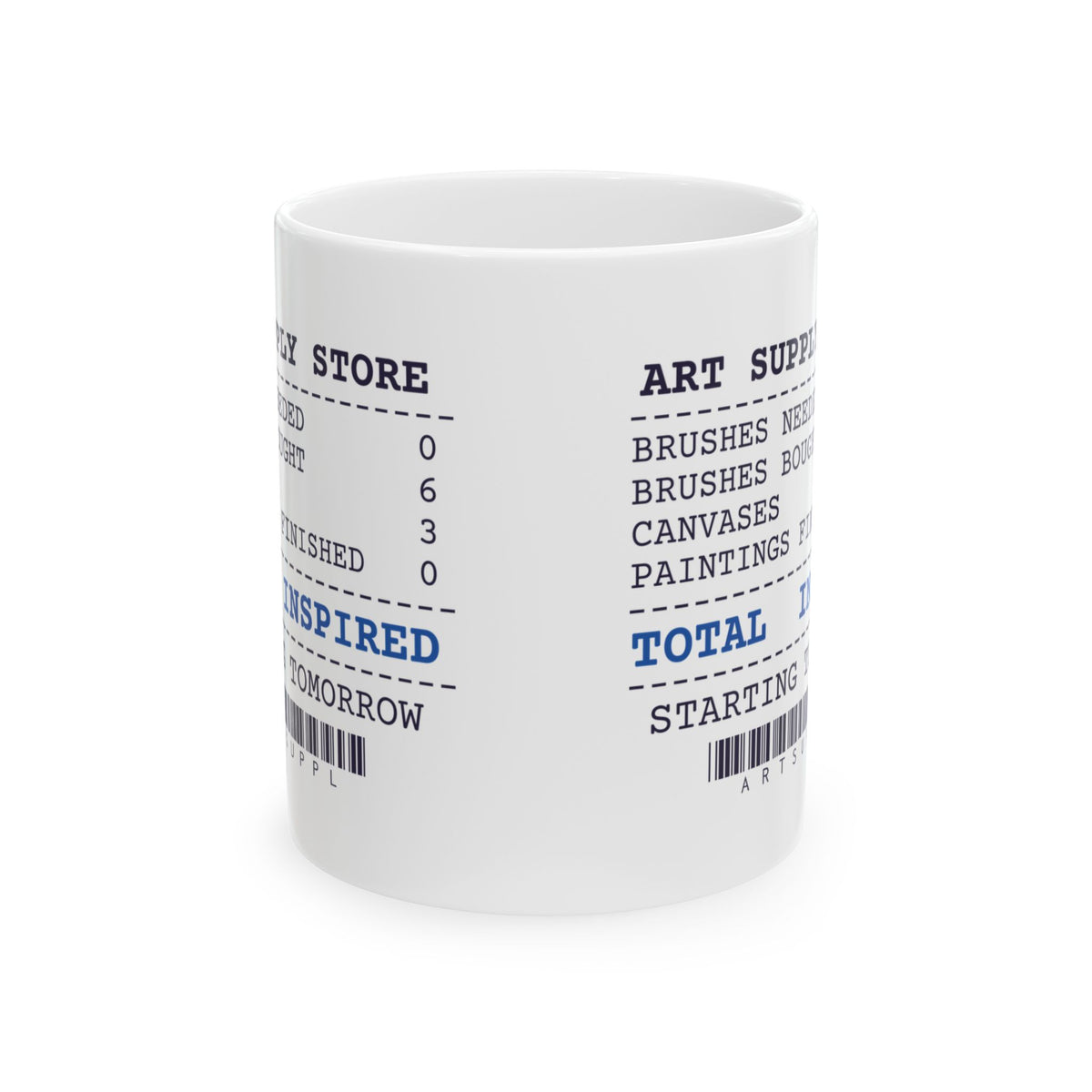 Funny Artist Coffee Mug Brushes Bought 6 Paintings Finished 0 Receipt