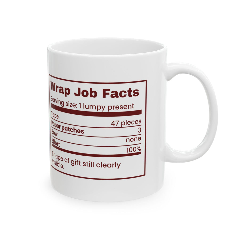 Funny Christmas Coffee Mug Wrap Job Facts Nutrition Label