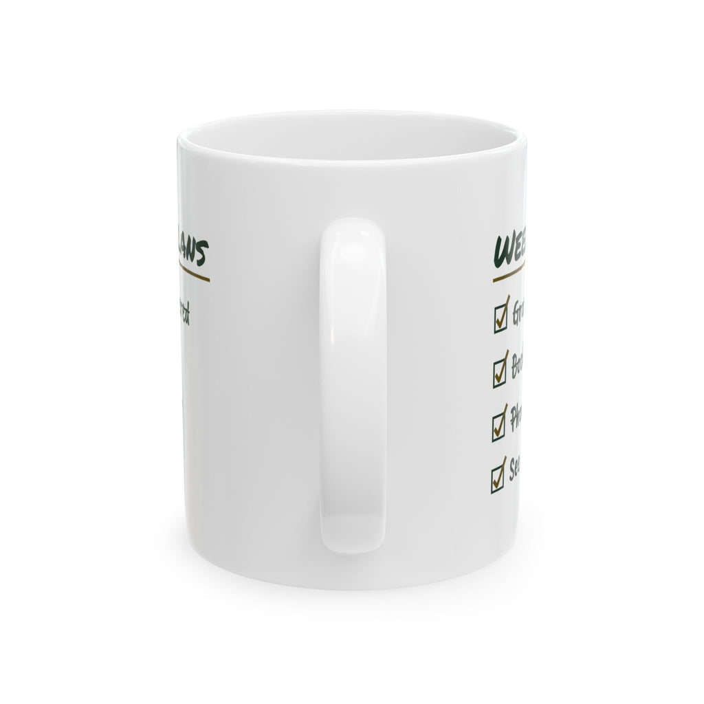 Funny Introvert Coffee Mug Weekend Plans Checklist