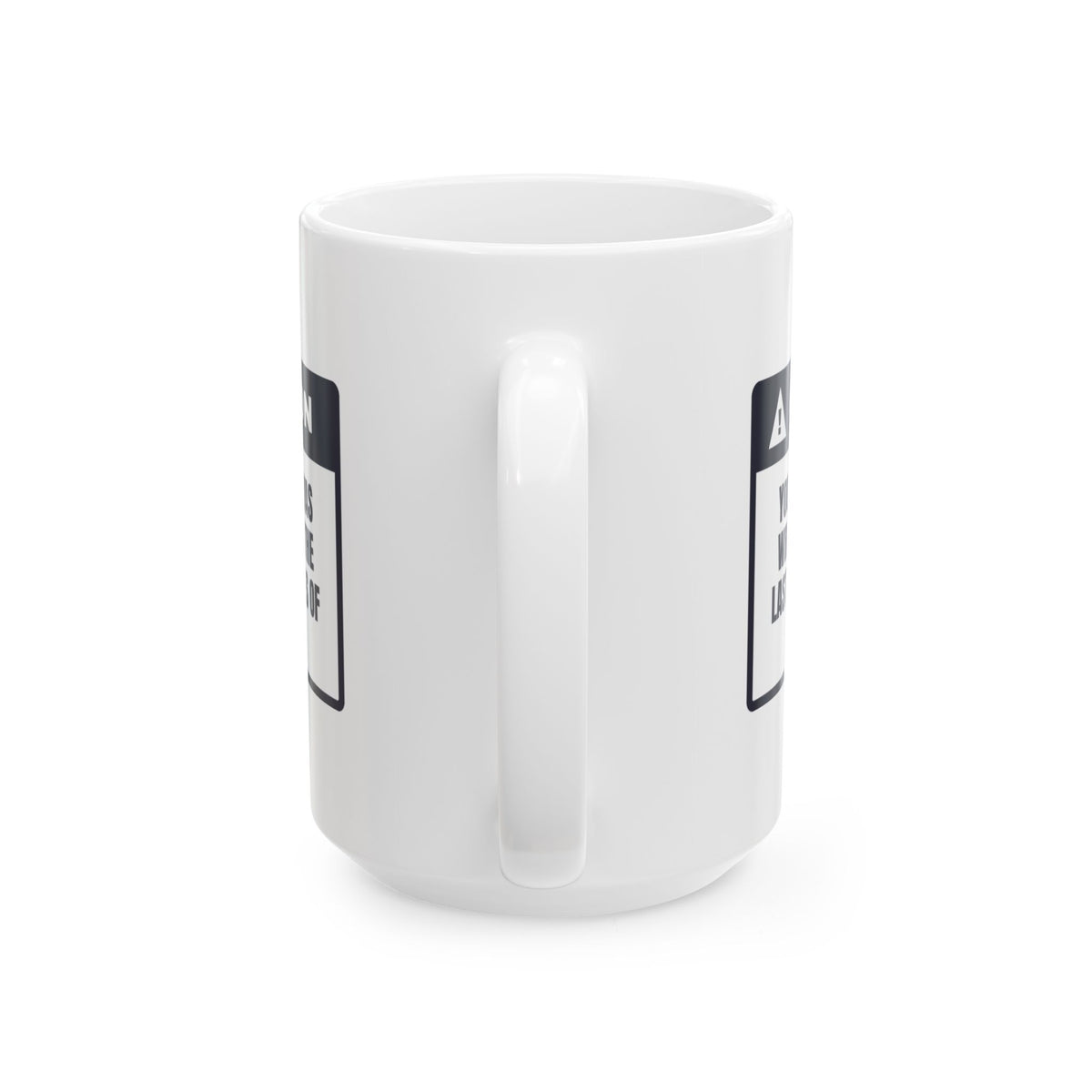 Funny Christmas Coffee Mug Last Eight Inches Of Tape Warning