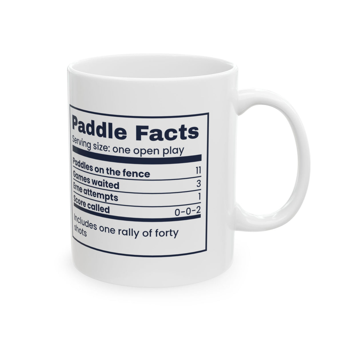 Funny Pickleball Mug Paddle Facts Label For Pickleball Players